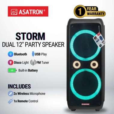Asatron Storm Dual 12 Inch Bluetooth Party Speaker