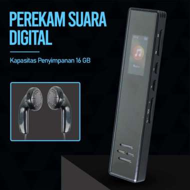 MROBO A10 16GB Perekam Suara Digital Voice Recorder 1536K Noise Reduction Enkripsi Layar 0.96 Inch S