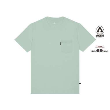 Aerostreet T Shirt Kantong Ozio Polos Reguler Gelap Kaos Pocket KAF01 SAGE GREEN S