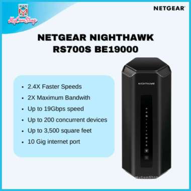 NETGEAR RS700S Nighthawk BE19000 Tri-Band WiFi 7 Router dengan 10Gbps Port dan 16GB RAM