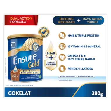 Ensure Gold Cokelat 380 gr Susu Nutrisi Dewasa