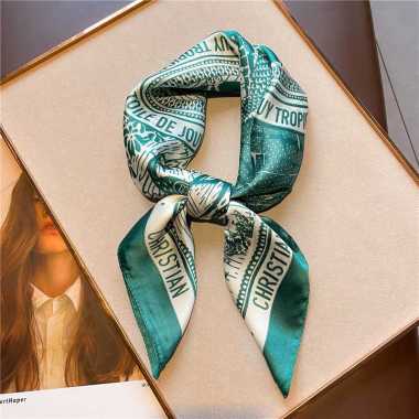 TOKO1973 AMELIA 70x70cm Korean syal scarf leher scarf tas neck scarf 455-5 GREEN