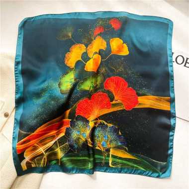 TOKO1973 AMELIA 70x70cm Korean syal scarf leher scarf tas neck scarf 657-1 NAVY