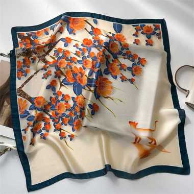 AMELIA 70x70cm Korean syal scarf leher scarf tas neck scarf 684-2 KHAKI GREEN