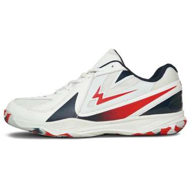 Eagle Mirage Sepatu Badminton Pria - Sepatu Bulutangkis 43 Putih Biru Merah
