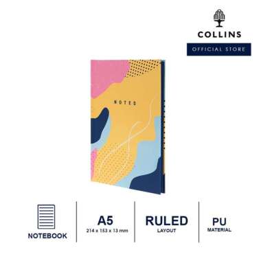 Collins Notebook Marley A5 Ruled Agenda Jurnal Planner Yellow