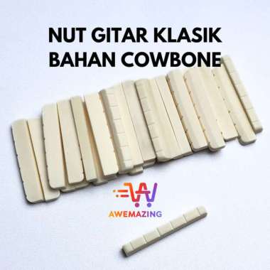 Saddle & Nut Untuk Gitar Klasik Bahan Asli Tulang Kerbau Cow Bone Nut