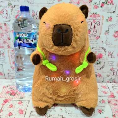 (Rumah Grosir) Boneka Capybara Capibara Marmut Chubby Lucu Imut Plush Mewah LED Lampu BONEKA CAPYBAR