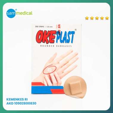Oke Plast Bandage Plaster Bulat Isi 200 Pcs / Plester Infus / Plaster Bulat Coklat / Plaster Luka