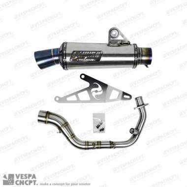 Knalpot Shijiro RC Power CT Titanium Vespa Sprint Primavera S LX inlet 45