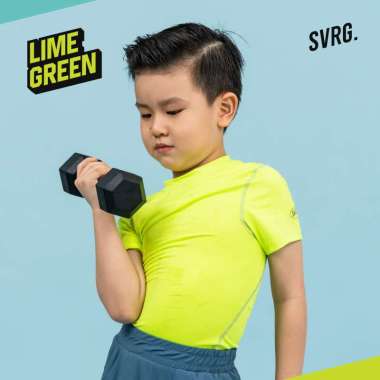 Panos Base Tee - Boys & Girls Rashguard - Jersey Anak - Baju Olahraga Laki & Perempuan Lime Green