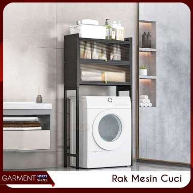 Rak Mesin Cuci Dengan Penutup Kabinet Kamar Mandi Laundry Room Penyimpan Handuk Sabun Detergent 2 SU