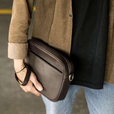 SALFORD Brown Clutch Handbag Slingbag Tas selempang Pria Cowok Premium Original