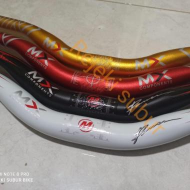 Stang sepeda MTB oversize OS alloy MX hitam putih merah emas gold
