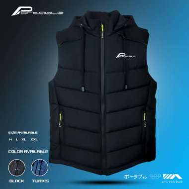 ROMPI PORTABLE FULL WATERPROOF HOODIE LEPAS PASANG ORIGINAL PORTABLE Hitam M