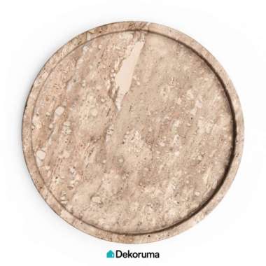 Dekoruma LEON Marble Tray Round Diameter 25CM / Tatakan Marmer Cokelat