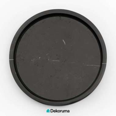 Dekoruma LEON Marble Tray Round Diameter 25CM / Tatakan Marmer Hitam