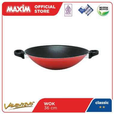 Maxim Valentino Wajan Penggorengan Teflon Anti Lengket Wok 30cm / 36cm 30cm