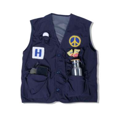 Humblezing-Vest-River Crochet Navy KHAKI M