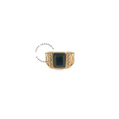 Zafa Cincin Titanium Pria Anti Karat - Gavin 7 Gold