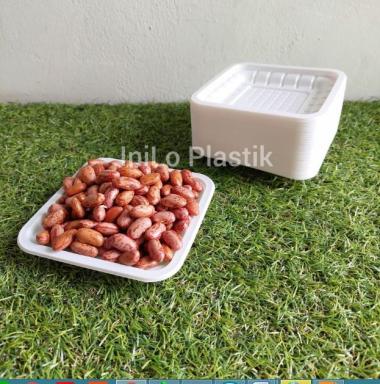 Tray Mika TR 2 / Piring Buah Sayur / Tray Mika Buah TR 2 [25 pcs] Putih Susu