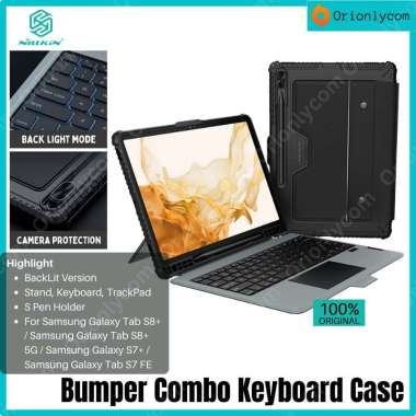 Case Samsung Galaxy Tab S8 Plus/S8+/S7 Plus/S7 FE (5G) NILLKIN Bumper Combo Keyboard BackLit Stand C