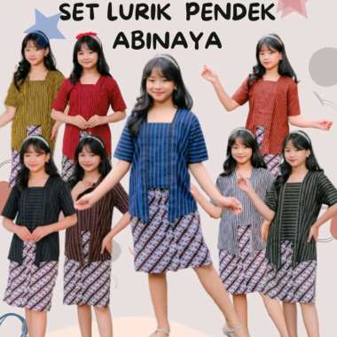 Setelan kebaya lurik anak perempuan lengan pendek kebaya anak perempuan setelan baju anak perempuan 