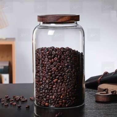 Jen Toples Kaca Biji Kopi Teh Storaged Jar Display Food Diameter 8.5cm/9cm/Diameter Besar Kapasitas 