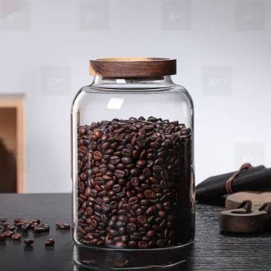 Jen Toples Kaca Biji Kopi Teh Storaged Jar Display Food Diameter 8.5cm/9cm/Diameter Besar Kapasitas 