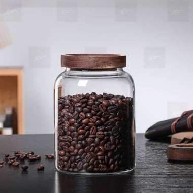 Jen Toples Kaca Biji Kopi Teh Storaged Jar Display Food Diameter 8.5cm/9cm/Diameter Besar Kapasitas 