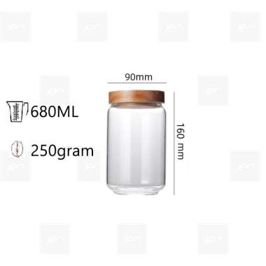 Jen Toples Kaca Biji Kopi Teh Storaged Jar Display Food Diameter 8.5cm/9cm/Diameter Besar Diameter 9