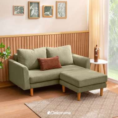 Dekoruma NITTA Sofa L / Sofa Sudut / Sofa Tamu Minimmalis - Hijau