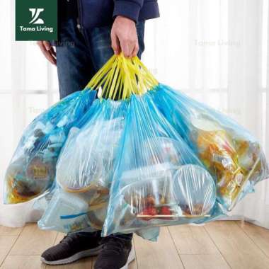 TAMA LIVING Plastik Sampah Gulung Dengan Tali Pengikat Plastik Roll Kantong Sampah Hitam