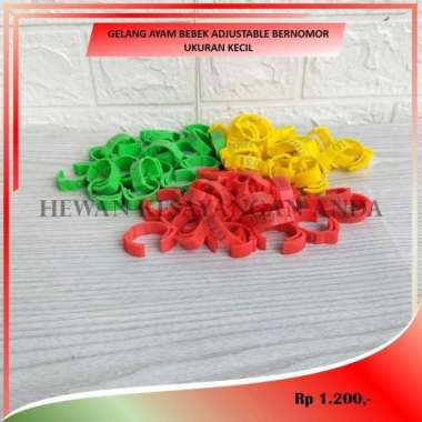 Gelang Kaki Ayam Bebek Adjustable Kecil Bernomor Ring Clip Cincin Kaki Ungu