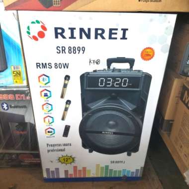 RINREI SR 8899 SPEAKER PROTABLE 12 INCH 2 MIC 80 WATT