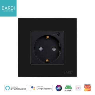 Bardi Smart Wallsocket EU Stop Kontak Pintar Timer Jadwal WiFi Tuya - Hitam Putih
