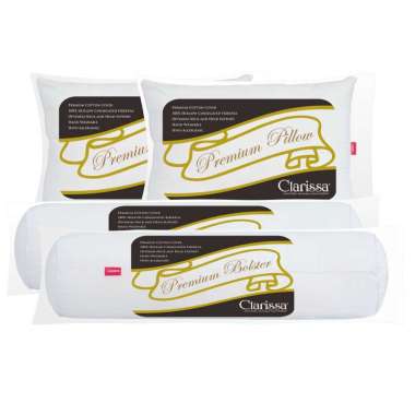 Clarissa Premium Set Bantal dan Guling [4 pcs] Putih
