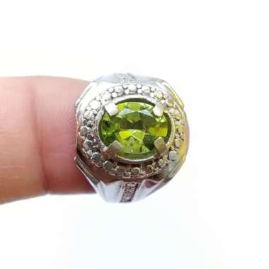 Cincin Batu Permata Natural Green Peridot Hijau Facet 04