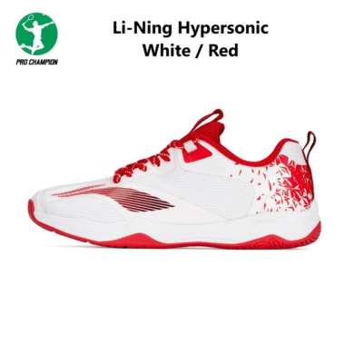 Sepatu Badminton Li-Ning Hypersonic White Red 41