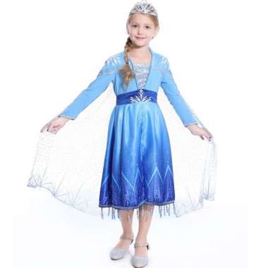 KOSTUM ANAK FROZEN 2 MURAH BAJU COSPLAY ELSA FROZEN II HADIAH ANAK - L