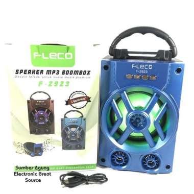 Speaker MP3 Boombox Fleco F2923 Bluetooth Keras Portable USB Memori AUX