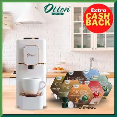 Paket Mesin Kopi Kapsul Otten O10 Veloce Capsule Coffee Machine Nespresso Compatible Pearl + Coffee 
