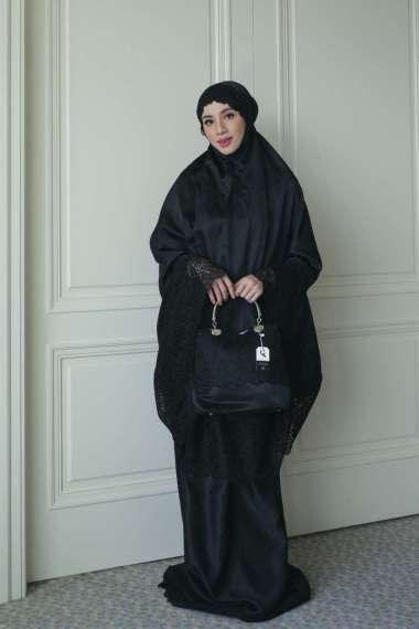GONEGANI OFFICIAL - Praying Set Ramadhan Qobula Mukena Black