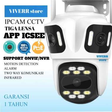 ICSEE CCTV ipcam ip 12MP Three Lens Three Screen Kamera WiFi ptz Outdoor CCTV SAJA