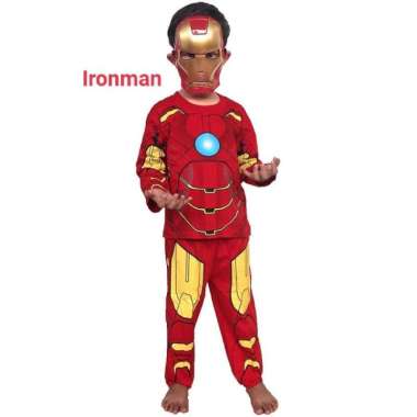 BAJU SUPERHERO ANAK IRONMAN+ TOPENG IRONMAN /BAJU ANAK KOSTUME IRONMAN - 3 TAHUN + TOPENG