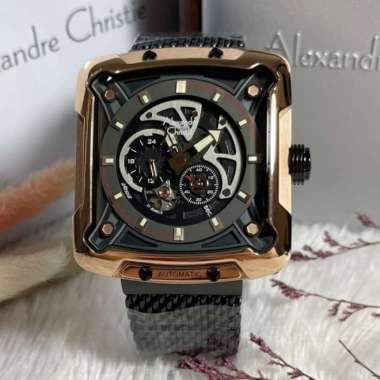 Original 100%!! Alexandre Christie Pria AC 3030 AC3030 Matic Rosegold Black Garansi Resmi 1 tahun