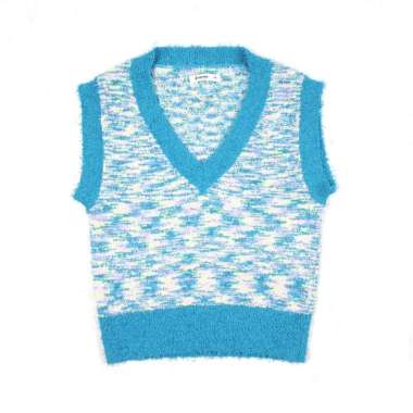 3Second Suri Sweater Knit V-Neck Vest Multicolor C091223 XL Green