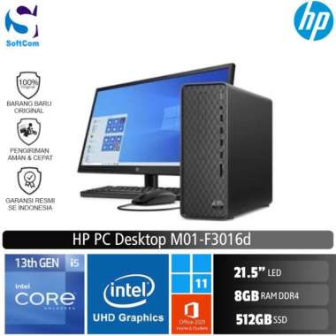 HP PC Desktop M01 F3016d Desktop PC [i5 13400/8GB/512GB SSD/21.5"/Win 11 Home + OHS 2021]