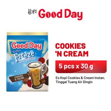 Promo Harga Good Day Coffee Freeze Cookies n Cream per 5 sachet 30 gr - Blibli