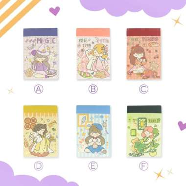 Boba Fan Daily Life Mini Sticker Book - Sticker Unik - Sticker Lucu Varian A